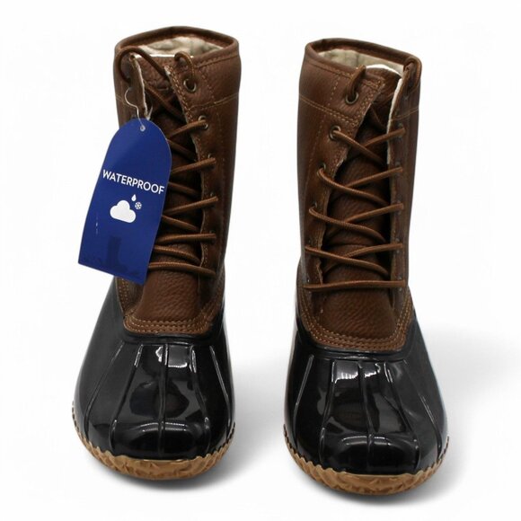 Jbu by Jambu Womens Brown Water Resistant Maplewood Round Toe Lace-up Duck Boots - Picture 2 of 8